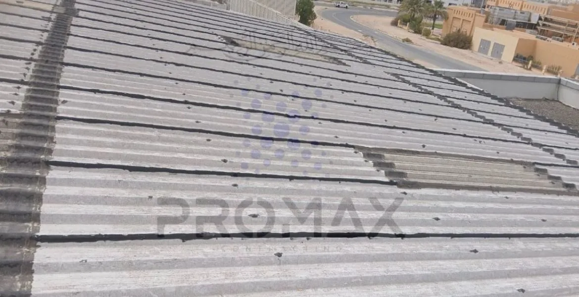 Yaumi Bakery - metal roof waterproofing project by Promax in Dubai, UAE